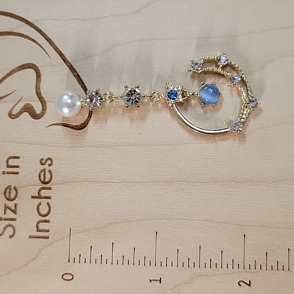 Celestial Embellished Drop Earrings, S925 - Picture 8 of 9